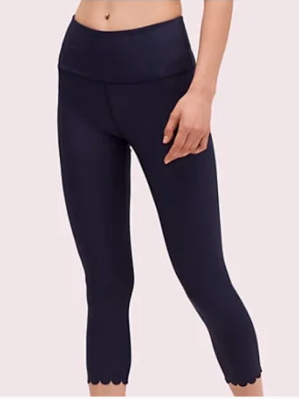 kate spade Navy Scallop-Hem Leggings